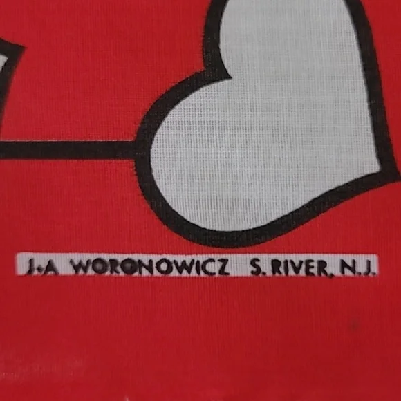 Vintg 80s Disney Bandana Scarf Woronowicz S River NJ RN16463 Mickey Mouse Hearts - Picture 7 of 8